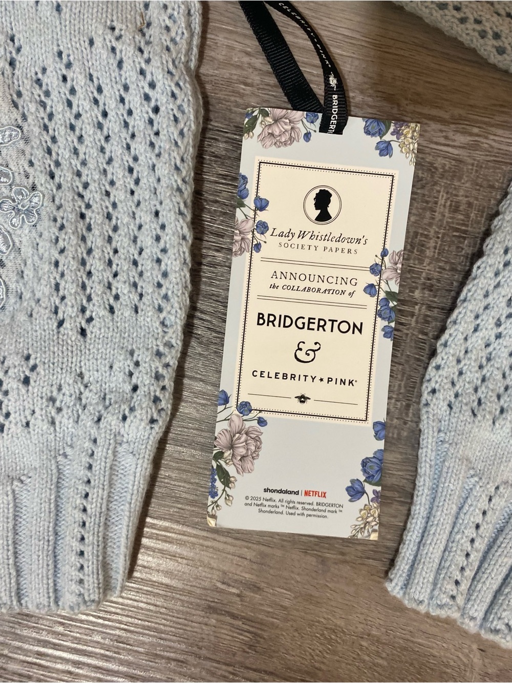 Bridgerton Celebrity Pink Floral Women's Square Neck Crochet Cardigan Size M - Picture 4 of 15